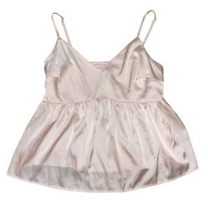 Wishlist Apparel NWT champagne satin adjustable elastic back tank top women’s L